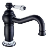 Cruz - Robinet de bassin noir avec décoration