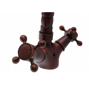 Bianca Cherry - Robinet de lavabo rétro en couleur cerise foncée