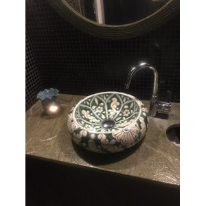 Baila - lavabo mexicain peint en vert