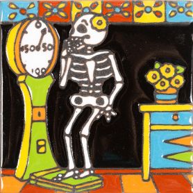 Libra - Série Catrina - carreaux mexicains Talavera - une pièce
