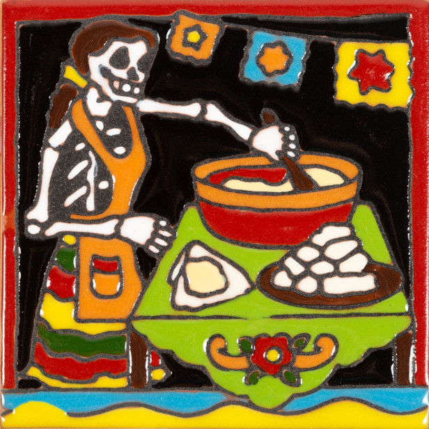 Catrina 22 - płytka ceramiczna z Meksyku
