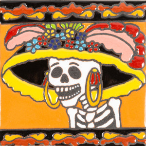Primera Dama - Seria Catrina - ceramiczna płytka Talavera