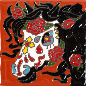 Catrina 20 - ceramiczna płytka Meksykańska Talavera