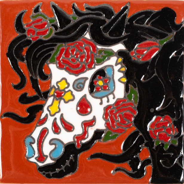 Catrina 20 - ceramiczna płytka Meksykańska Talavera