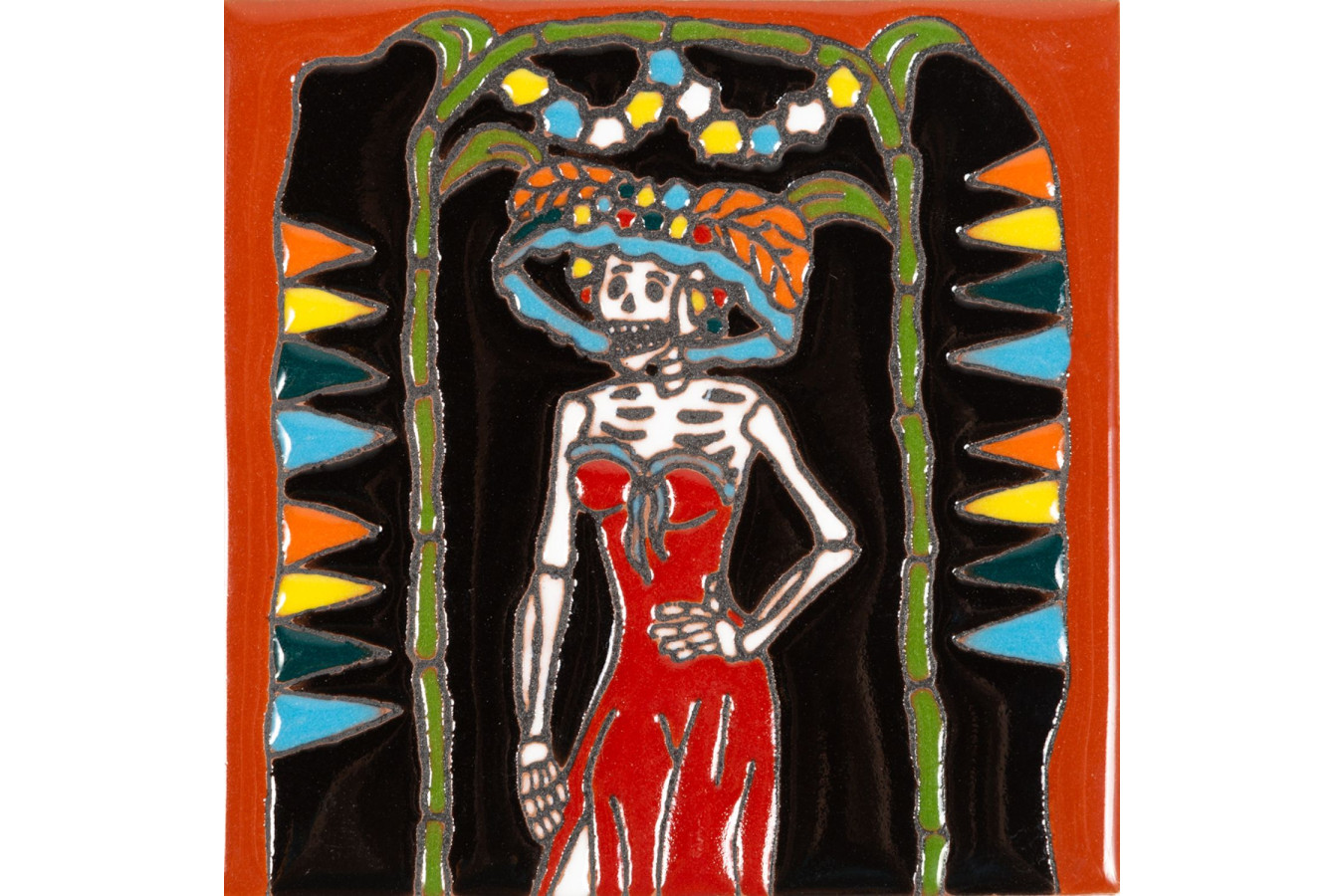 Catrina 28 - ceramiczna płytka Talavera