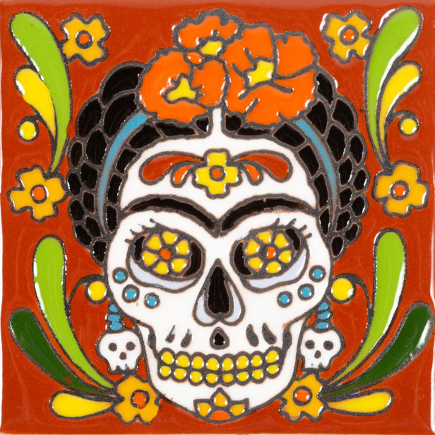 Frida - Seria Catrina - płytka Meksykańska z reliefem