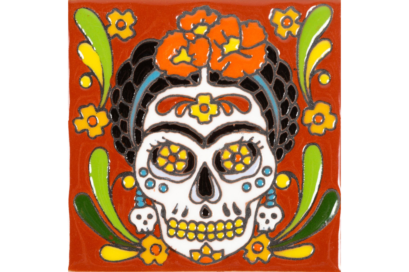 Frida - Seria Catrina - płytka Meksykańska z reliefem