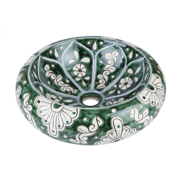 Baila - lavabo mexicain peint en vert
