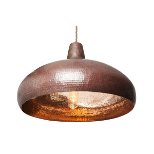 Miedziana lampa wisząca - ręcznie kuta miedź
