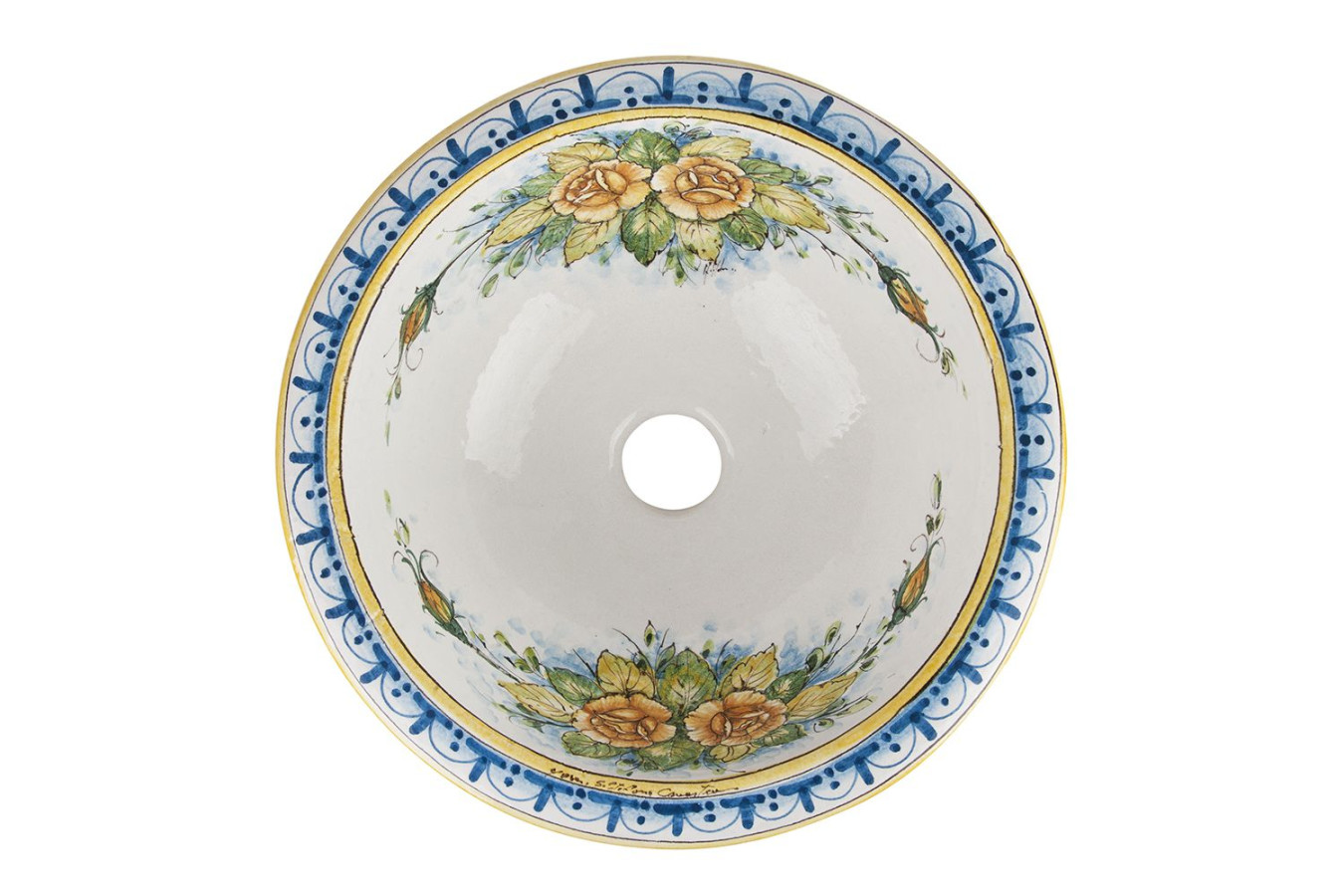 Mazzo di fiori - okrągła umywalka wpuszczana w blat