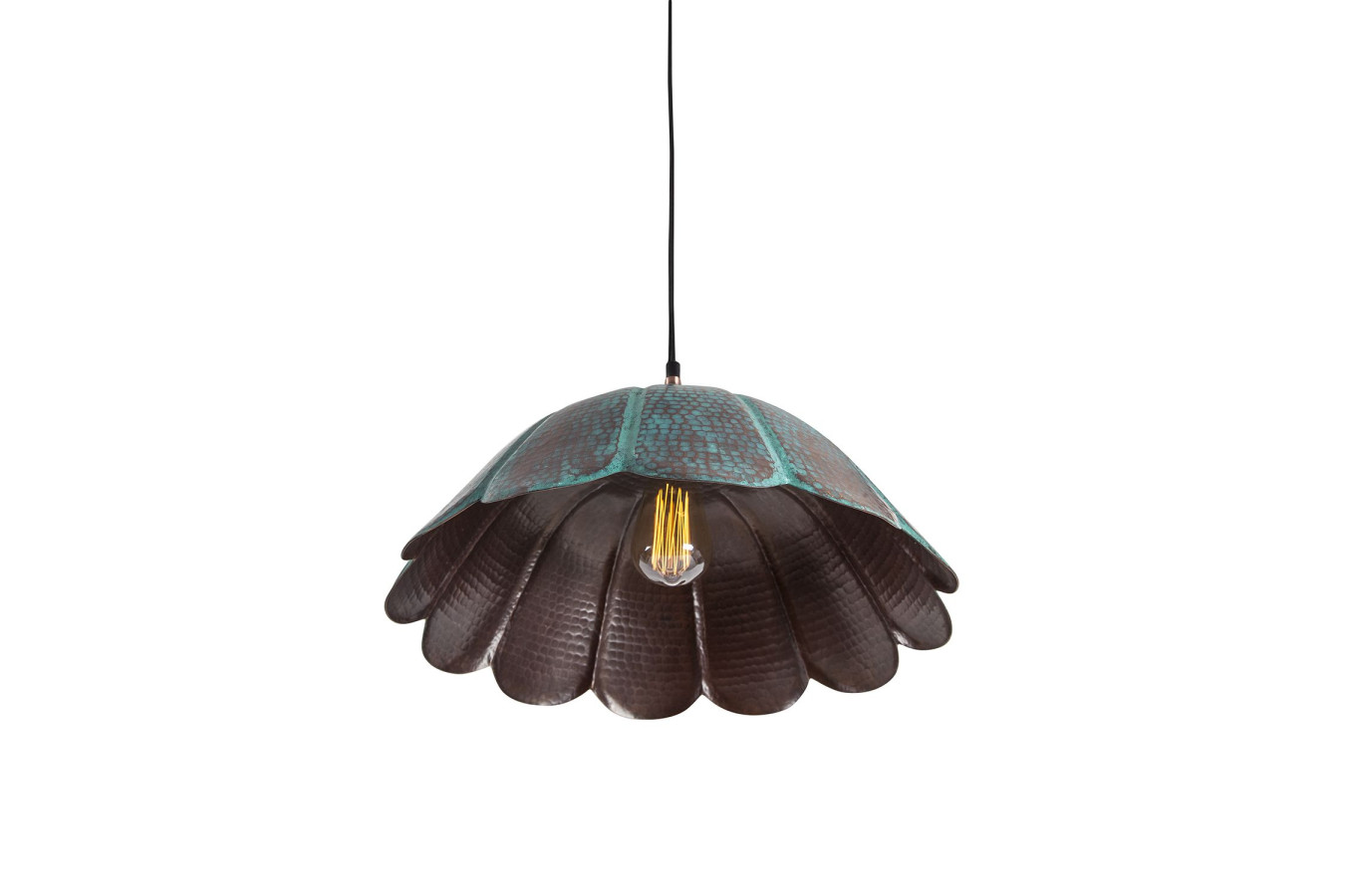 Uchuva - patynowana lampa z Meksyku - czysta miedź