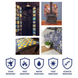 Azul Medio bleu marine - carreaux mexicains monochromes bleu ciel