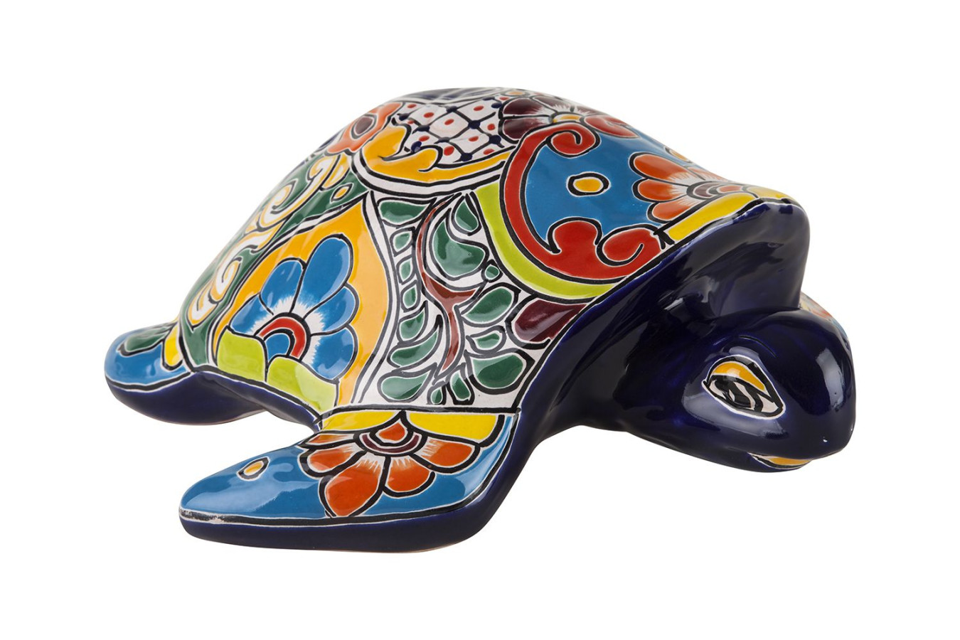 Granatowy ceramiczny żółw z Meksyku