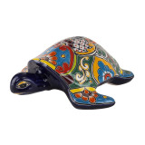 Granatowy ceramiczny żółw z Meksyku