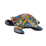 Granatowy ceramiczny żółw z Meksyku