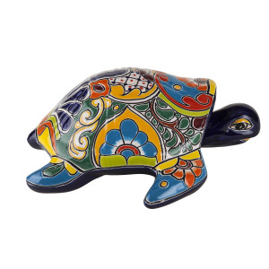Granatowy ceramiczny żółw z Meksyku