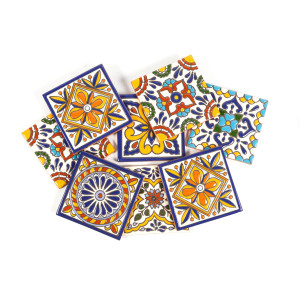 Felipe - patchwork z płytek ceramicznych z reliefem- 30 sztuk