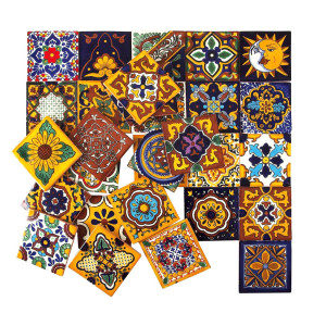 Girasol  - meksykański patchwork z płytek Talavera - 30 sztuk