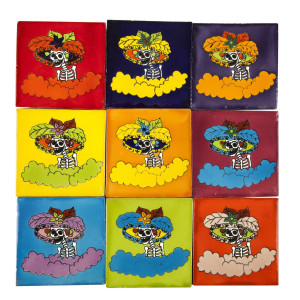 Catrinas - pop art płytki Talavera - 30 sztuk
