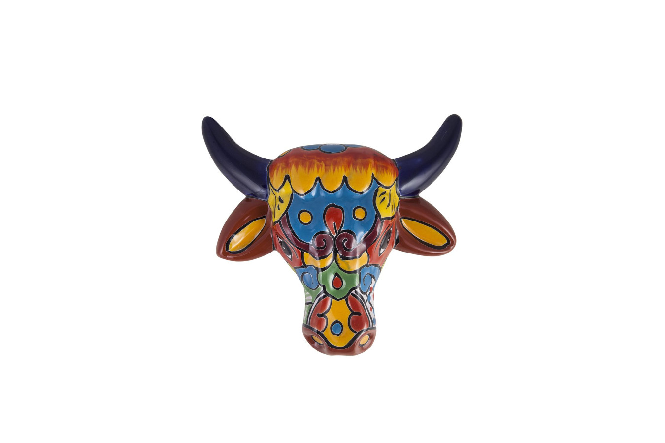 Vaca - ozdobna głowa byka - ceramika Talavera
