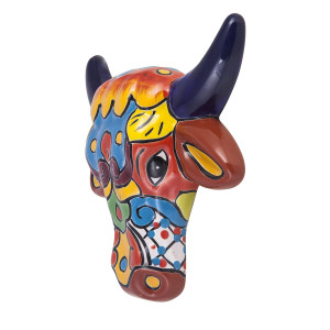 Vaca - ozdobna głowa byka - ceramika Talavera