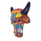 Vaca - ozdobna głowa byka - ceramika Talavera