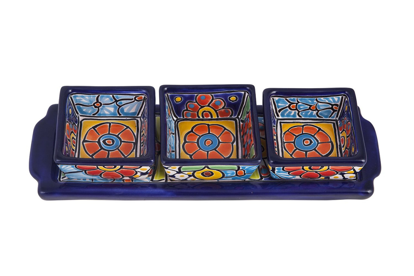Cuadros - ceramiczny półmisek Talavera do przekąsek - 4 części