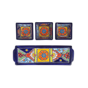 Cuadros - ceramiczny półmisek Talavera do przekąsek - 4 części