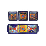 Cuadros - ceramiczny półmisek Talavera do przekąsek - 4 części