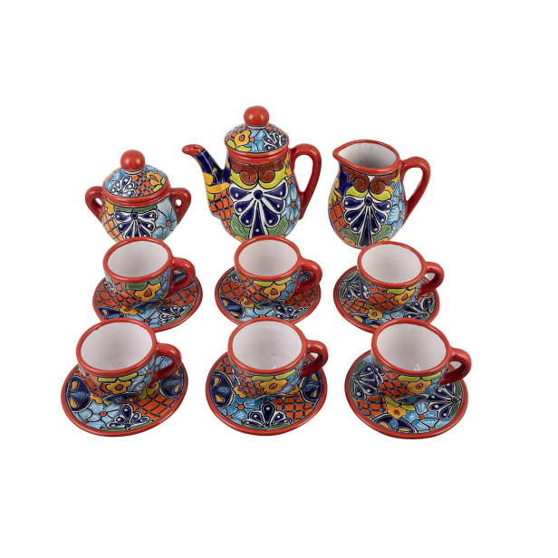 Juego - set da tè - ceramica Talavera - 9 pezzi