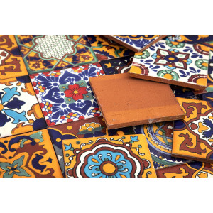Girasol  - meksykański patchwork z płytek Talavera - 30 sztuk