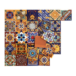 Girasol  - meksykański patchwork z płytek Talavera - 30 sztuk