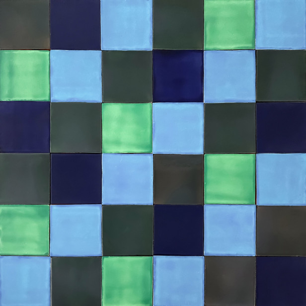 Malaquita - patchwork z płytek jednokolorowych 