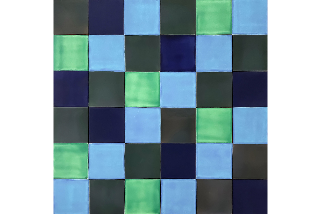 Malaquita - patchwork z płytek jednokolorowych 