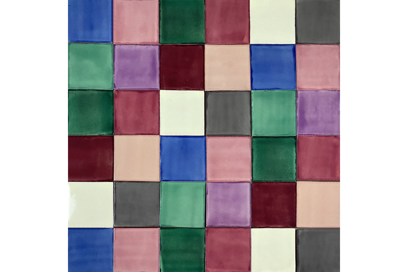Ciruela - patchwork z płytek jednokolorowych - 90 szt. 1 m2