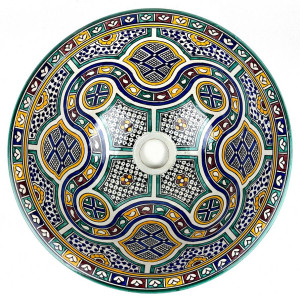 Zanya - Kolorowa umywalka ceramiczna z Maroka
