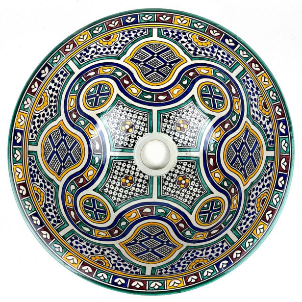Zanya - Kolorowa umywalka ceramiczna z Maroka