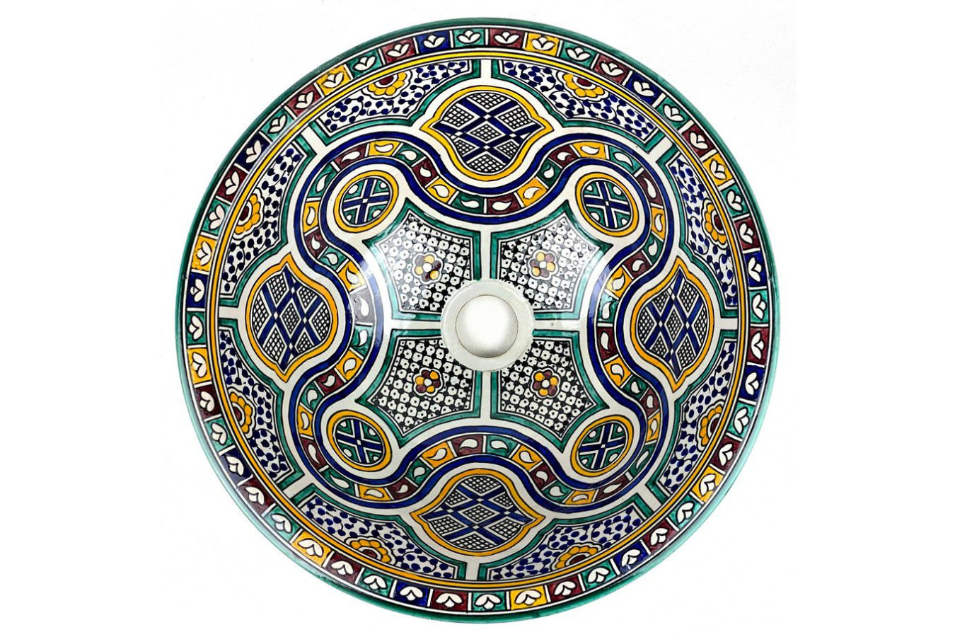 Zanya - Kolorowa umywalka ceramiczna z Maroka