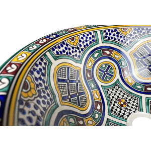 Zanya - Kolorowa umywalka ceramiczna z Maroka