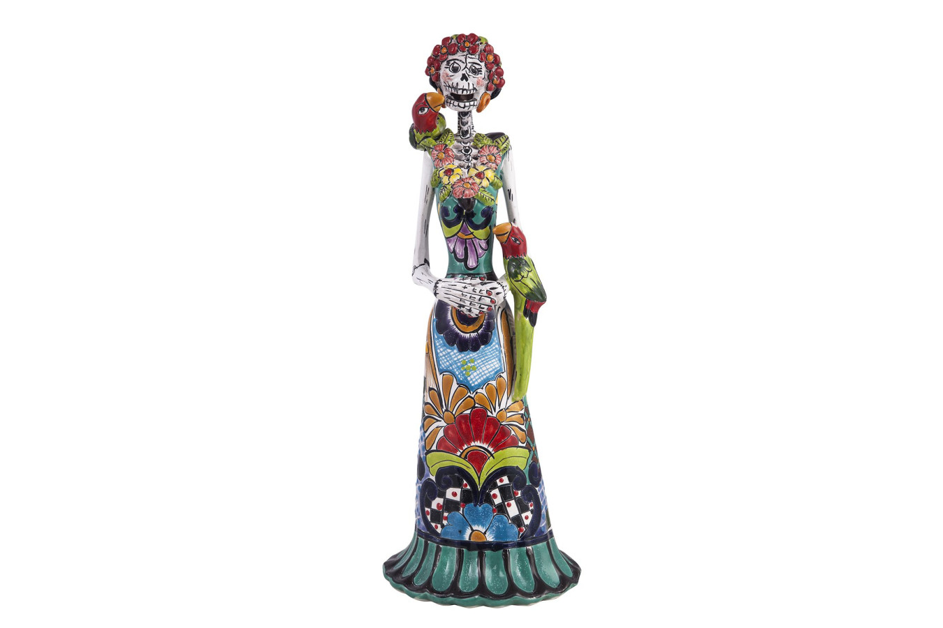 Frida Guacamayo - tradycyjna figura z Meksyku z motywem Talavera