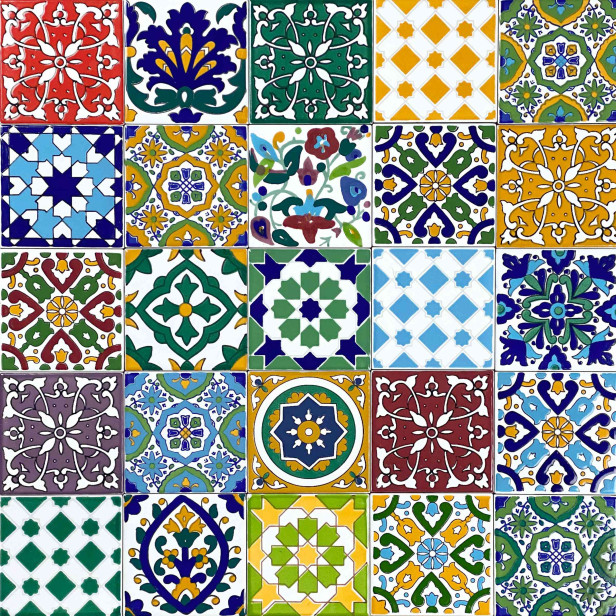 Pazzo - Carreaux patchwork marocain 10x10 cm, 50 carreaux par boîte (0,5m2)