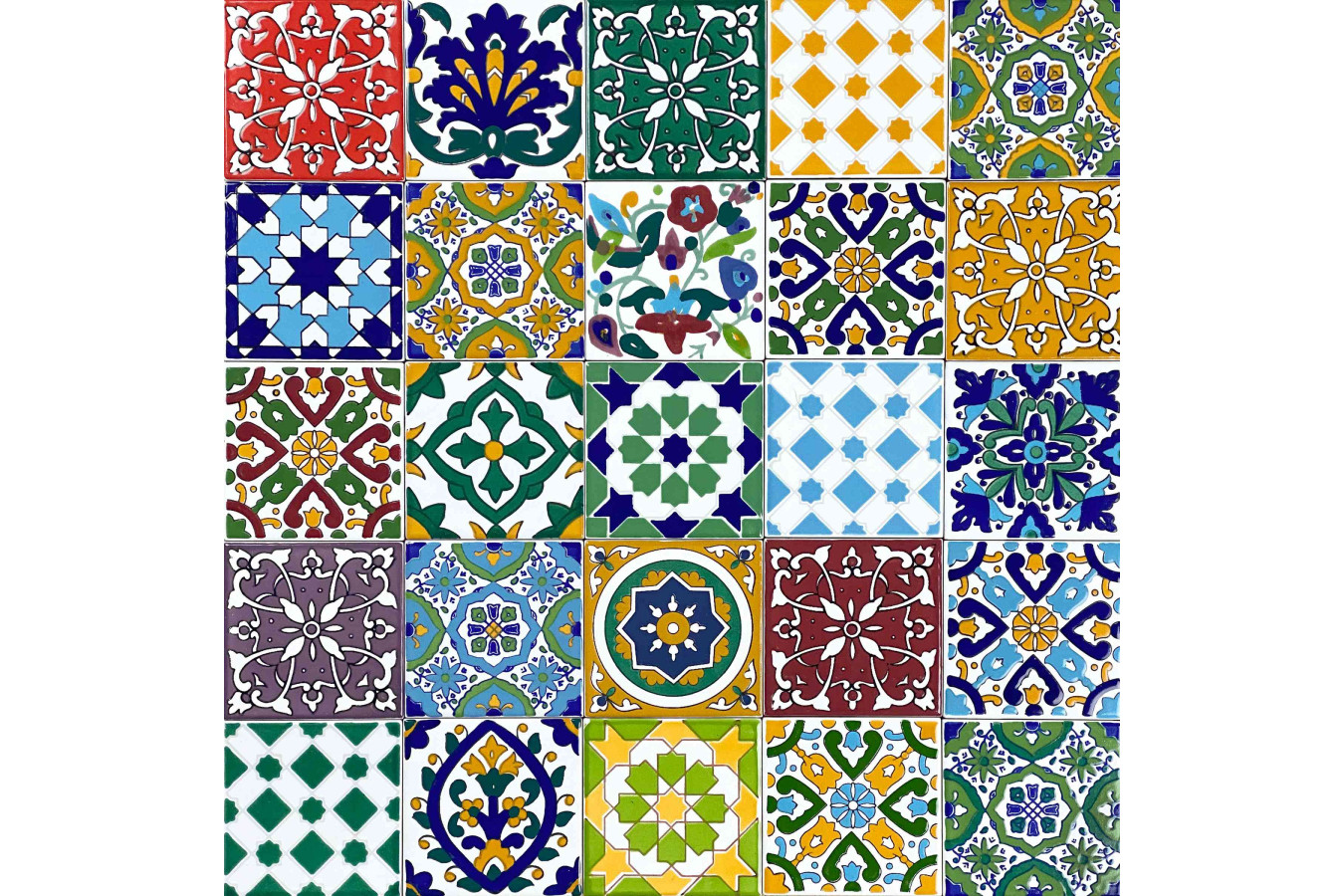 Pazzo - Carreaux patchwork marocain 10x10 cm, 50 carreaux par boîte (0,5m2)