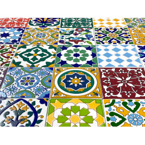 Pazzo - Carreaux patchwork marocain 10x10 cm, 50 carreaux par boîte (0,5m2)