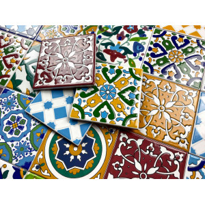 Pazzo - Carreaux patchwork marocain 10x10 cm, 50 carreaux par boîte (0,5m2)