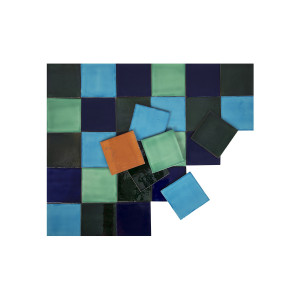 Malaquita - patchwork z płytek jednokolorowych 
