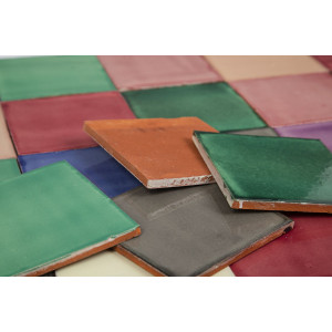 Ciruela - patchwork z płytek jednokolorowych - 90 szt. 1 m2