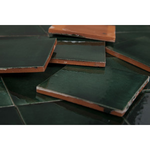 Verde Brillante vert bouteille - carreaux monochromes Talavera
