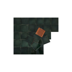 Verde Brillante vert bouteille - carreaux monochromes Talavera