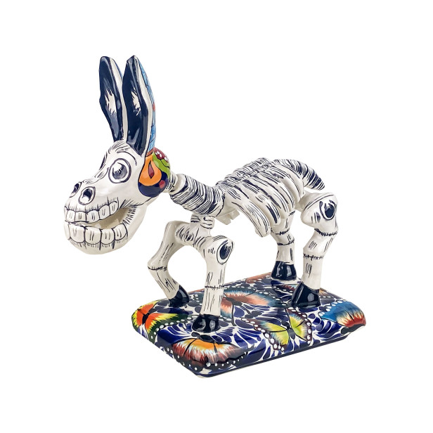 Burro y huesos - figurka osła z ceramiki