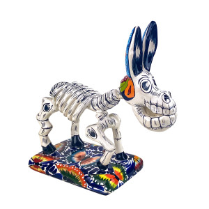 Burro y huesos - figurka osła z ceramiki